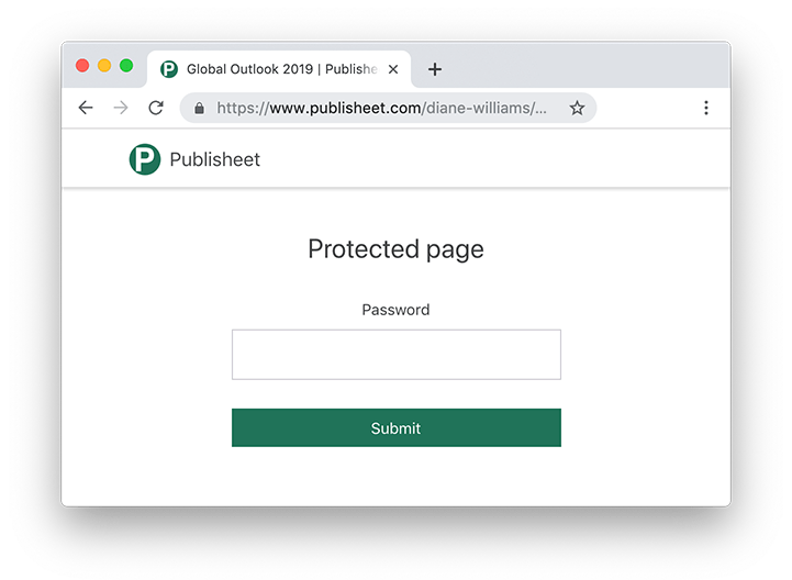 Password-protected web page